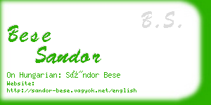 bese sandor business card